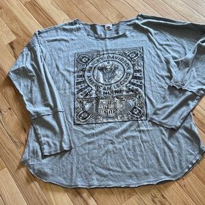 Harley-Davidson Women's Long Sleeve Top in Gray